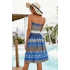 image:imageCHICGAL Summer Dresses for Women Beach Cover Ups Strapless Boho Floral Print Sundress 2026A Floral Blue