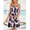 image:imageCHICGAL Summer Dresses for Women Beach Cover Ups Strapless Boho Floral Print Sundress 2026A Pink Black Tree