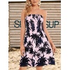 image:imageCHICGAL Summer Dresses for Women Beach Cover Ups Strapless Boho Floral Print Sundress 2026A Pink Black Tree