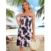 image:imageCHICGAL Summer Dresses for Women Beach Cover Ups Strapless Boho Floral Print Sundress 2026A Pink Black Tree