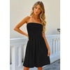 image:imageCHICGAL Summer Dresses for Women Beach Cover Ups Strapless Boho Floral Print Sundress 2026A Solid Black