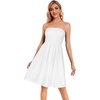 image:imageCHICGAL Summer Dresses for Women Beach Cover Ups Strapless Boho Floral Print Sundress 2026A Solid White