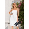 image:imageCHICGAL Summer Dresses for Women Beach Cover Ups Strapless Boho Floral Print Sundress 2026A Solid White