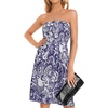 image:imageCHICGAL Summer Dresses for Women Beach Cover Ups Strapless Boho Floral Print Sundress 2026Amoeba Navy Blue