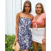 image:imageCHICGAL Summer Dresses for Women Beach Cover Ups Strapless Boho Floral Print Sundress 2026Amoeba Navy Blue
