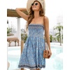 image:imageCHICGAL Summer Dresses for Women Beach Cover Ups Strapless Boho Floral Print Sundress 2026Bk Blue Flower
