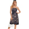 image:imageCHICGAL Summer Dresses for Women Beach Cover Ups Strapless Boho Floral Print Sundress 2026Black Gray Boho Print