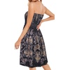 image:imageCHICGAL Summer Dresses for Women Beach Cover Ups Strapless Boho Floral Print Sundress 2026Black Gray Boho Print
