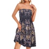 image:imageCHICGAL Summer Dresses for Women Beach Cover Ups Strapless Boho Floral Print Sundress 2026Black Gray Boho Print