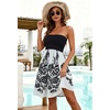 image:imageCHICGAL Summer Dresses for Women Beach Cover Ups Strapless Boho Floral Print Sundress 2026Black White Rose