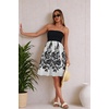 image:imageCHICGAL Summer Dresses for Women Beach Cover Ups Strapless Boho Floral Print Sundress 2026Black White Rose