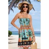 image:imageCHICGAL Summer Dresses for Women Beach Cover Ups Strapless Boho Floral Print Sundress 2026Blue Flower Pineapple