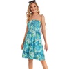 image:imageCHICGAL Summer Dresses for Women Beach Cover Ups Strapless Boho Floral Print Sundress 2026Blue Green Tiedye