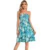 image:imageCHICGAL Summer Dresses for Women Beach Cover Ups Strapless Boho Floral Print Sundress 2026Blue Green Tiedye