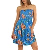 image:imageCHICGAL Summer Dresses for Women Beach Cover Ups Strapless Boho Floral Print Sundress 2026Blue Sun Flowers