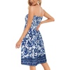 image:imageCHICGAL Summer Dresses for Women Beach Cover Ups Strapless Boho Floral Print Sundress 2026Blue White Flowers