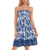 image:imageCHICGAL Summer Dresses for Women Beach Cover Ups Strapless Boho Floral Print Sundress 2026Blue White Flowers
