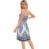 image:imageCHICGAL Summer Dresses for Women Beach Cover Ups Strapless Boho Floral Print Sundress 2026Blue Yellow Floral Leaves