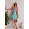 image:imageCHICGAL Summer Dresses for Women Beach Cover Ups Strapless Boho Floral Print Sundress 2026Boho Green Pink