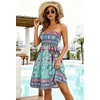 image:imageCHICGAL Summer Dresses for Women Beach Cover Ups Strapless Boho Floral Print Sundress 2026Boho Green Pink