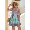 image:imageCHICGAL Summer Dresses for Women Beach Cover Ups Strapless Boho Floral Print Sundress 2026Boho Green Pink