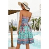 image:imageCHICGAL Summer Dresses for Women Beach Cover Ups Strapless Boho Floral Print Sundress 2026Boho Green Pink
