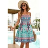 image:imageCHICGAL Summer Dresses for Women Beach Cover Ups Strapless Boho Floral Print Sundress 2026Boho Green Pink