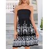 image:imageCHICGAL Summer Dresses for Women Beach Cover Ups Strapless Boho Floral Print Sundress 2026Boho Midnight Floral Print