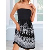 image:imageCHICGAL Summer Dresses for Women Beach Cover Ups Strapless Boho Floral Print Sundress 2026Boho Midnight Floral Print
