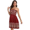 image:imageCHICGAL Summer Dresses for Women Beach Cover Ups Strapless Boho Floral Print Sundress 2026Boho Red Yellow Print