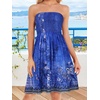 image:imageCHICGAL Summer Dresses for Women Beach Cover Ups Strapless Boho Floral Print Sundress 2026Boho Summer Blue Flower