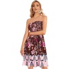 image:imageCHICGAL Summer Dresses for Women Beach Cover Ups Strapless Boho Floral Print Sundress 2026Brown Red Boho Style