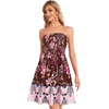 image:imageCHICGAL Summer Dresses for Women Beach Cover Ups Strapless Boho Floral Print Sundress 2026Brown Red Boho Style