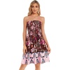 image:imageCHICGAL Summer Dresses for Women Beach Cover Ups Strapless Boho Floral Print Sundress 2026Brown Red Boho Style