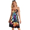 image:imageCHICGAL Summer Dresses for Women Beach Cover Ups Strapless Boho Floral Print Sundress 2026Colorful Tie Dye