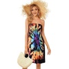 image:imageCHICGAL Summer Dresses for Women Beach Cover Ups Strapless Boho Floral Print Sundress 2026Colorful Tie Dye