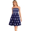 image:imageCHICGAL Summer Dresses for Women Beach Cover Ups Strapless Boho Floral Print Sundress 2026Dark Blue Cluster Flowers