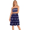 image:imageCHICGAL Summer Dresses for Women Beach Cover Ups Strapless Boho Floral Print Sundress 2026Dark Blue Cluster Flowers