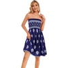 image:imageCHICGAL Summer Dresses for Women Beach Cover Ups Strapless Boho Floral Print Sundress 2026Dark Blue Cluster Flowers