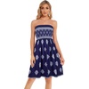 image:imageCHICGAL Summer Dresses for Women Beach Cover Ups Strapless Boho Floral Print Sundress 2026Dark Blue Cluster Flowers