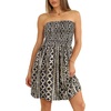 image:imageCHICGAL Summer Dresses for Women Beach Cover Ups Strapless Boho Floral Print Sundress 2026Geometric Pattern