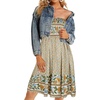 image:imageCHICGAL Summer Dresses for Women Beach Cover Ups Strapless Boho Floral Print Sundress 2026Green Floral