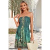 image:imageCHICGAL Summer Dresses for Women Beach Cover Ups Strapless Boho Floral Print Sundress 2026Green Print Flower