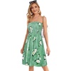 image:imageCHICGAL Summer Dresses for Women Beach Cover Ups Strapless Boho Floral Print Sundress 2026Green White Flower