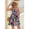 image:imageCHICGAL Summer Dresses for Women Beach Cover Ups Strapless Boho Floral Print Sundress 2026Navy Pink Flower