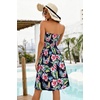 image:imageCHICGAL Summer Dresses for Women Beach Cover Ups Strapless Boho Floral Print Sundress 2026Navy Pink Flower