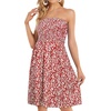 image:imageCHICGAL Summer Dresses for Women Beach Cover Ups Strapless Boho Floral Print Sundress 2026Red Floral Print