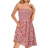 image:imageCHICGAL Summer Dresses for Women Beach Cover Ups Strapless Boho Floral Print Sundress 2026Red Floral Print