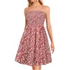 image:imageCHICGAL Summer Dresses for Women Beach Cover Ups Strapless Boho Floral Print Sundress 2026Red Floral Print