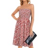 image:imageCHICGAL Summer Dresses for Women Beach Cover Ups Strapless Boho Floral Print Sundress 2026Red Floral Print